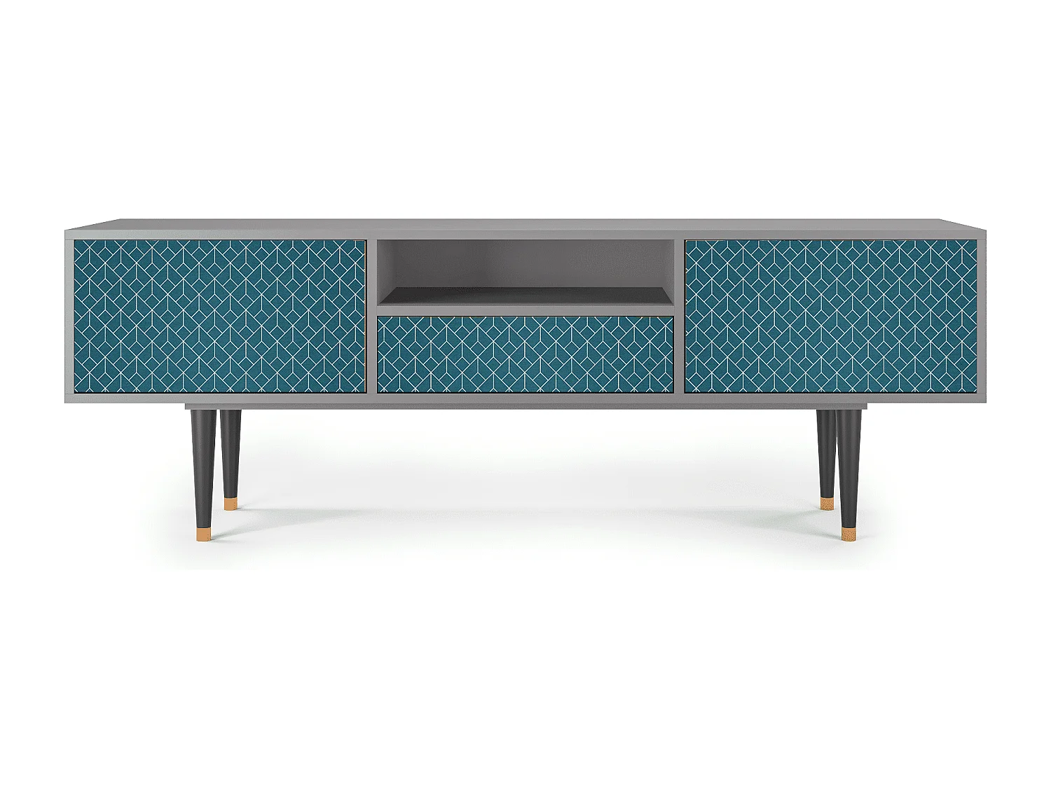 TV-meubel - 170х59х41 cm - T6 - Turquoise Geometry, Grijs