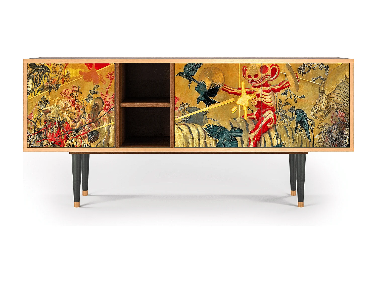 Meuble TV - 150х69х41 cm - T5 - Blood by James Jean, Noyer