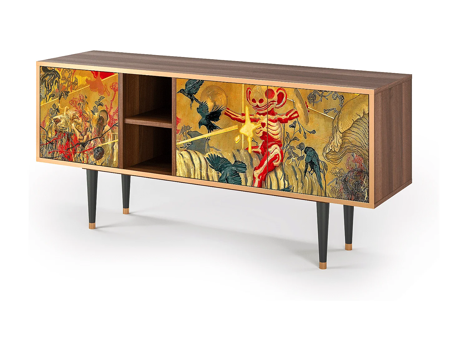 Meuble TV - 150х69х41 cm - T5 - Blood by James Jean, Noyer