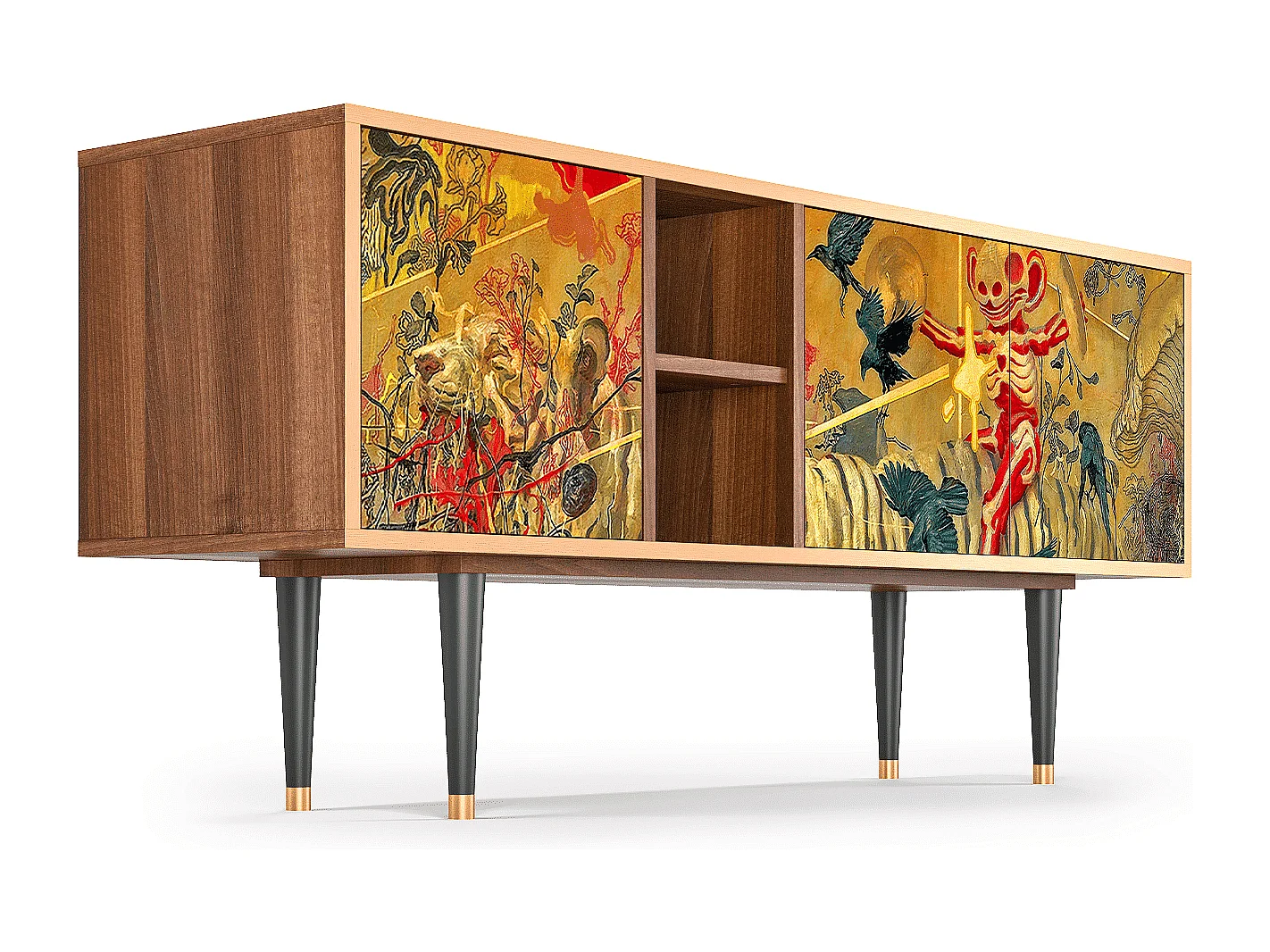 Meuble TV - 150х69х41 cm - T5 - Blood by James Jean, Noyer