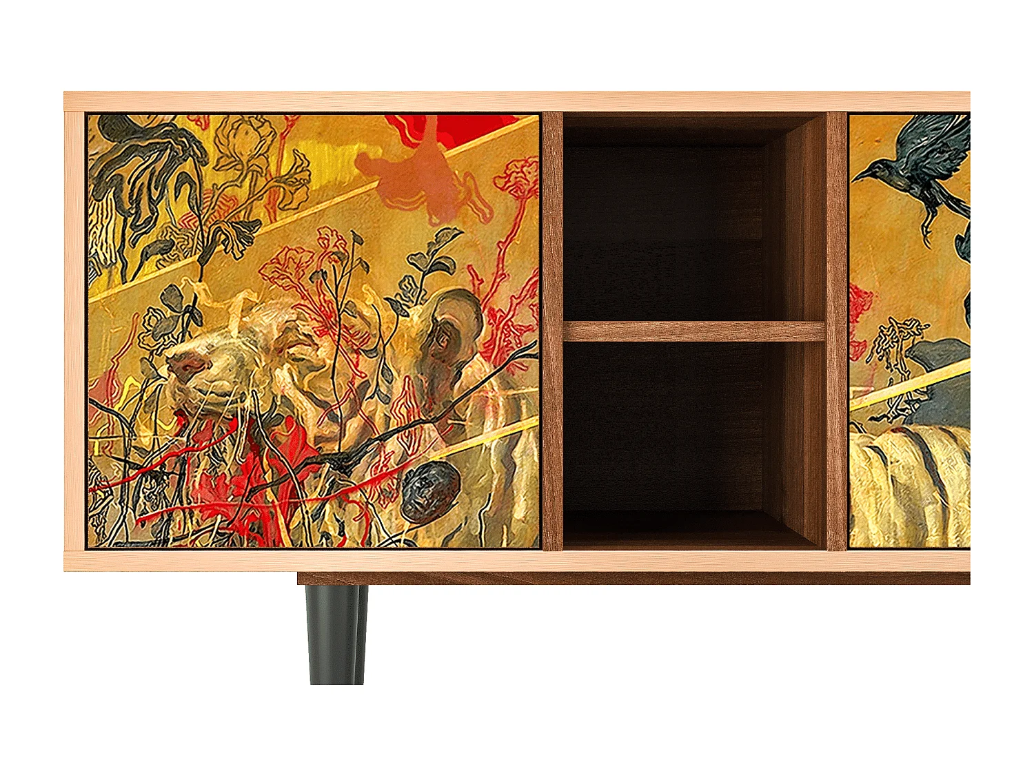 Meuble TV - 150х69х41 cm - T5 - Blood by James Jean, Noyer