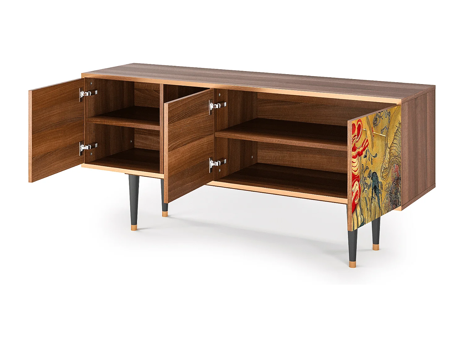 Meuble TV - 150х69х41 cm - T5 - Blood by James Jean, Noyer