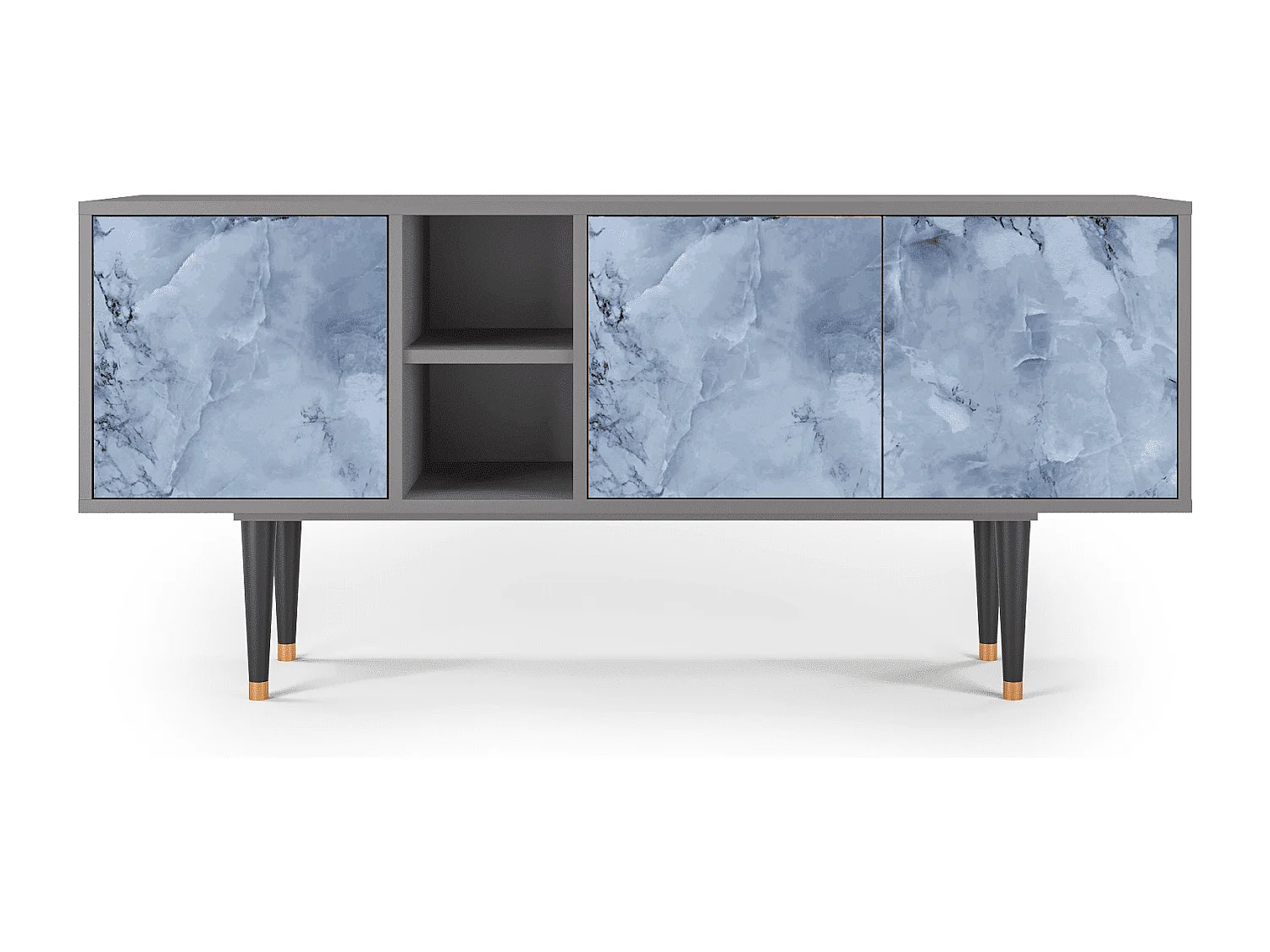 Szafka RTV - 150х69х41 cm - T5 - Feather Ice, Szary