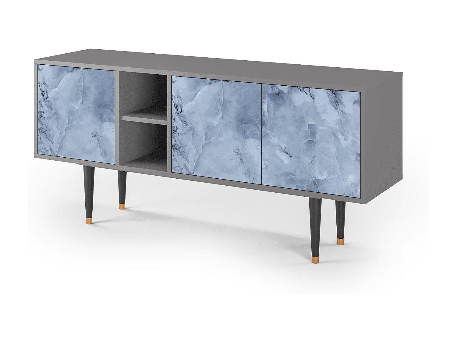 Szafka RTV - 150х69х41 cm - T5 - Feather Ice, Szary