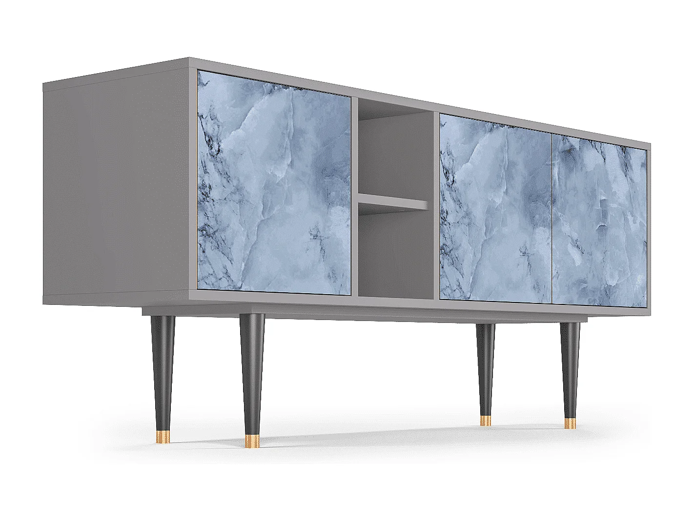 Szafka RTV - 150х69х41 cm - T5 - Feather Ice, Szary