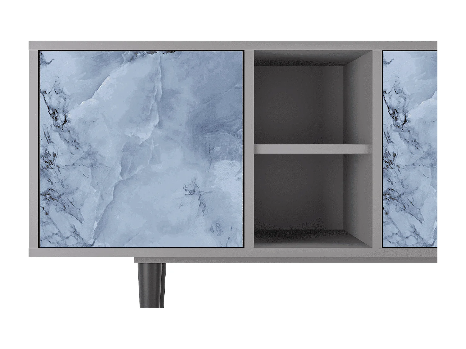 Szafka RTV - 150х69х41 cm - T5 - Feather Ice, Szary