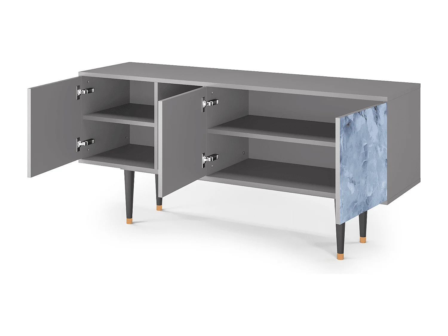 Szafka RTV - 150х69х41 cm - T5 - Feather Ice, Szary