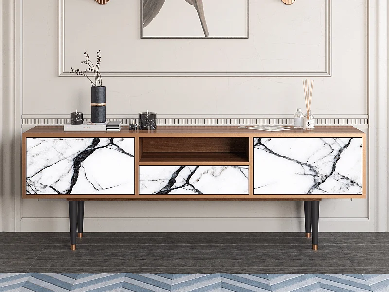 Szafka RTV - 170х59х41 cm - T6 - Raven Marble, Orzech