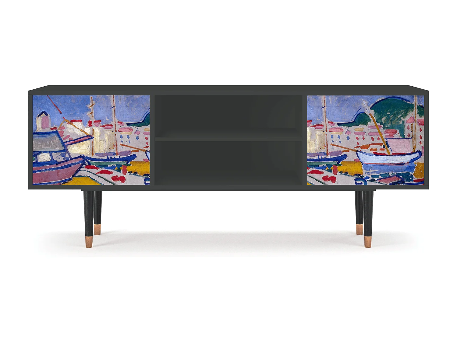 Szafka RTV - 170х69х48 cm - T2 - The Port of Collioure , Antracyt