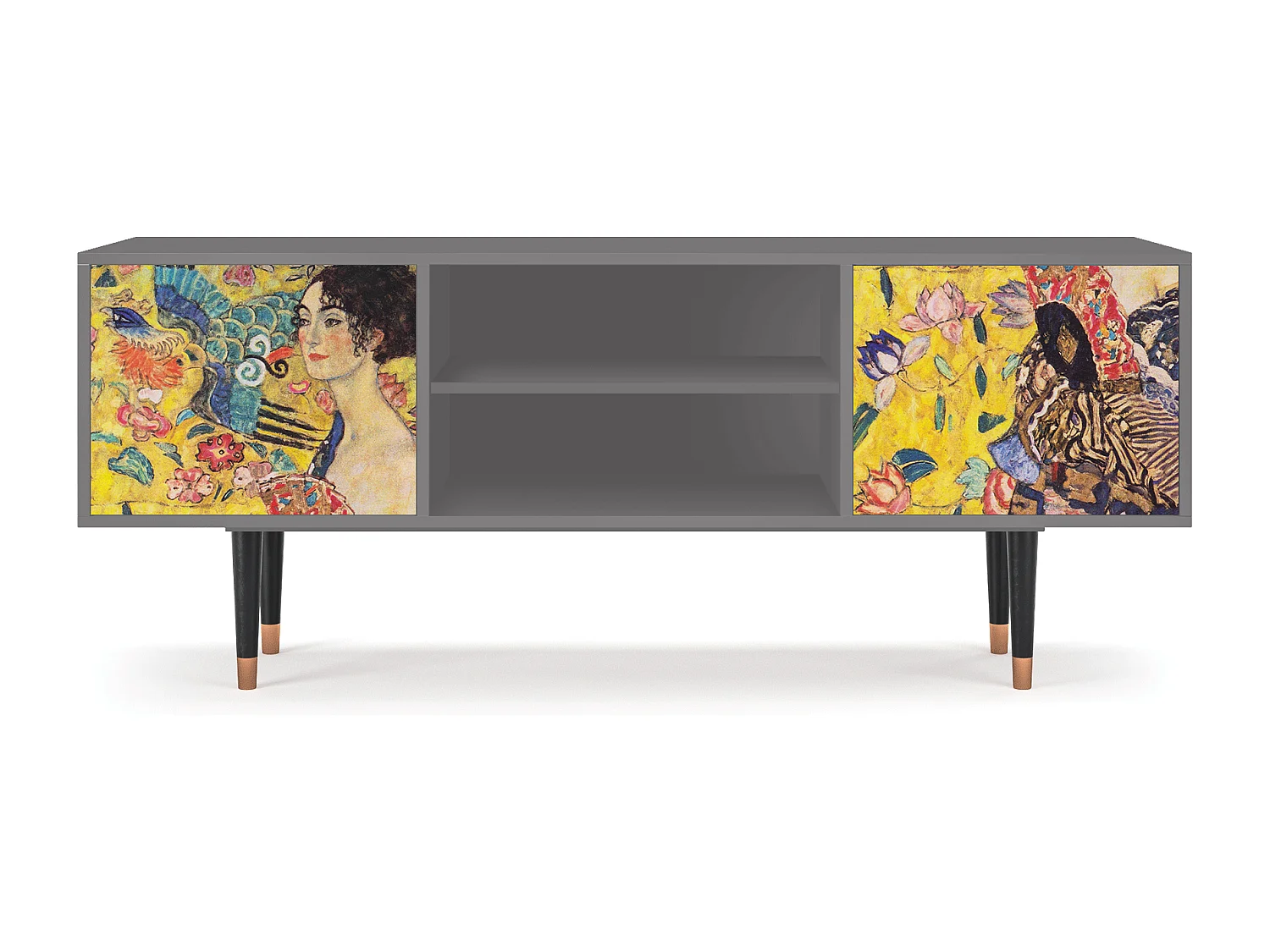 TV-meubel - 170х69х48 cm - T2 - Lady with Fan by Klimt, Grijs