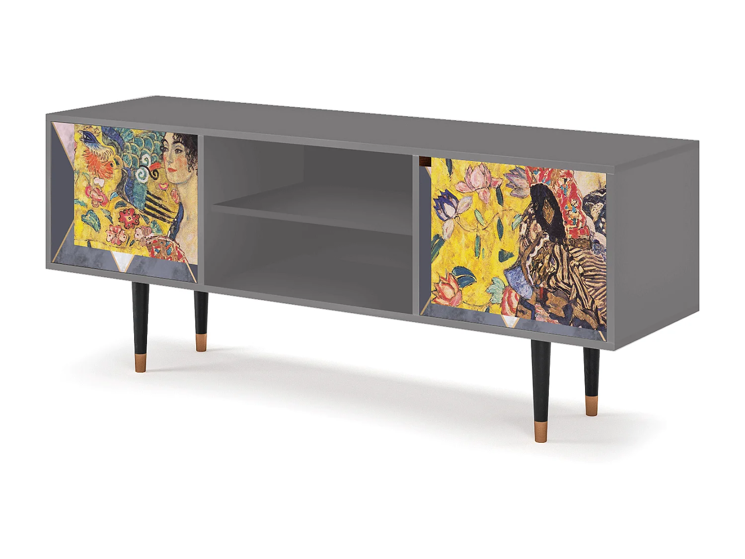 TV-meubel - 170х69х48 cm - T2 - Lady with Fan by Klimt, Grijs