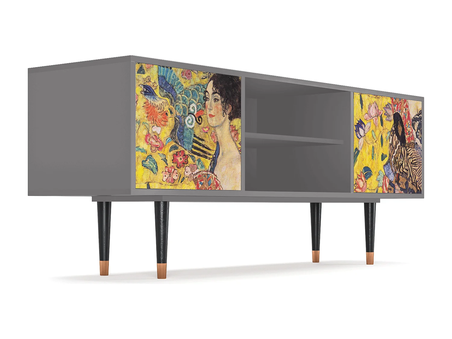 TV-meubel - 170х69х48 cm - T2 - Lady with Fan by Klimt, Grijs