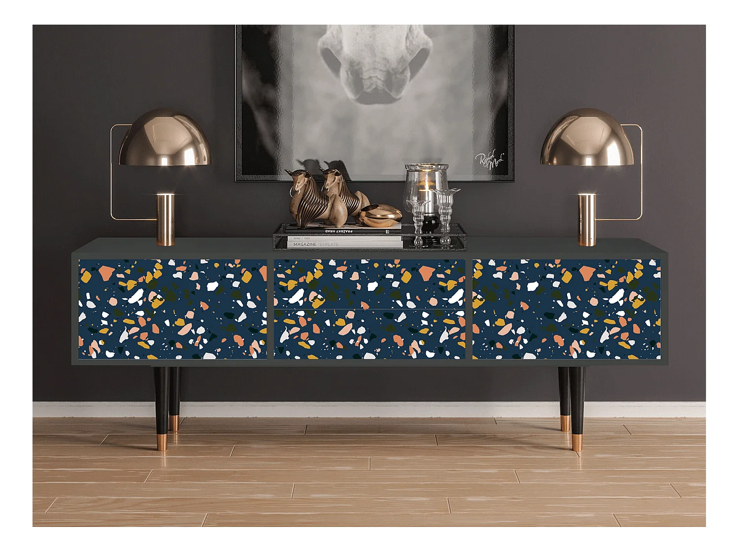 Meuble TV - 170х59х48 cm - T4 - Night Sky Langhterns, Anthracite