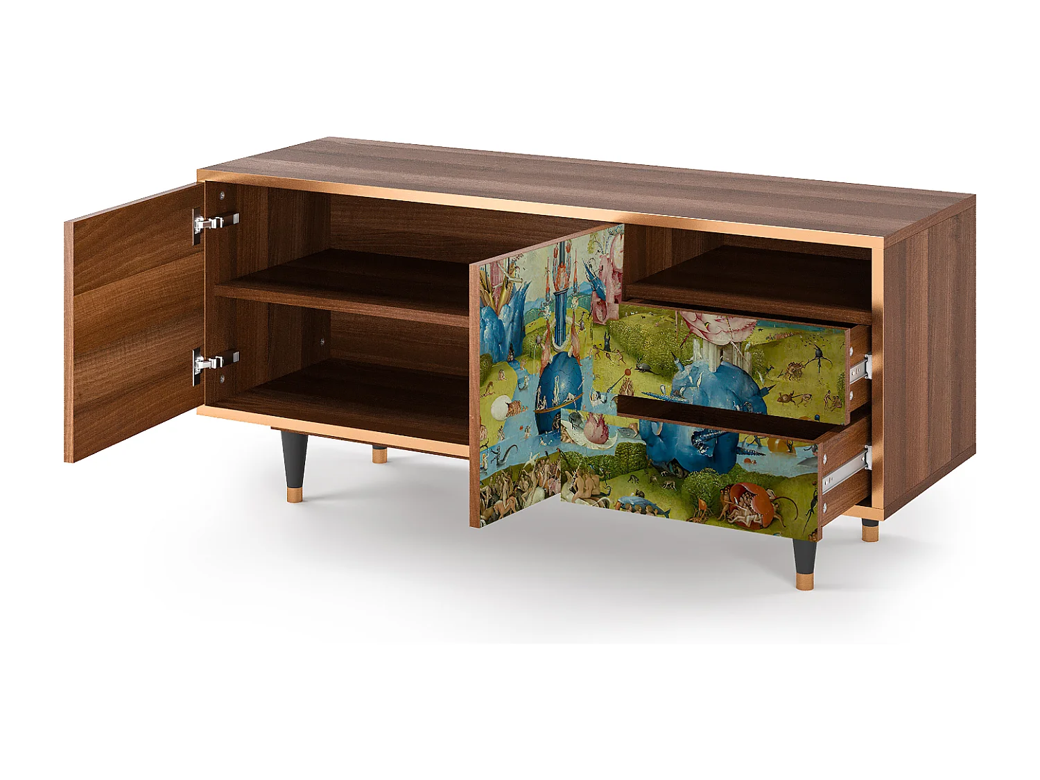 Meuble TV - 125х56х41 cm - T7 - The Garden 2 by Bosch, Noyer