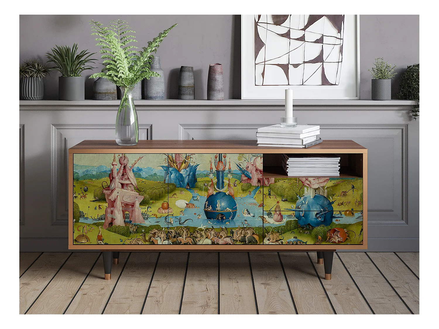 Mueble de TV - 125х56х41 cm - T7 - The Garden 2 by Bosch, Nogal