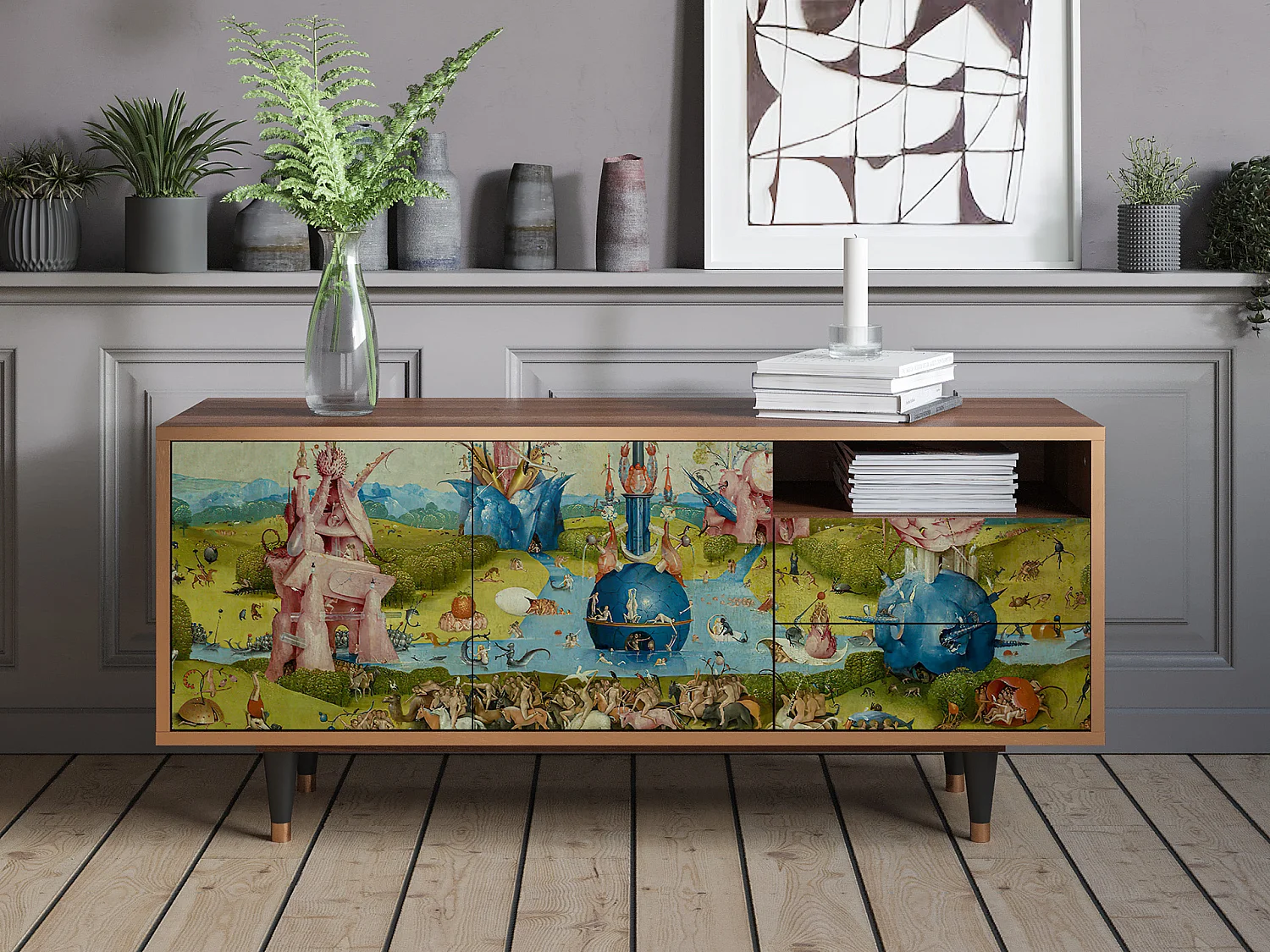 Mueble de TV - 125х56х41 cm - T7 - The Garden 2 by Bosch, Nogal