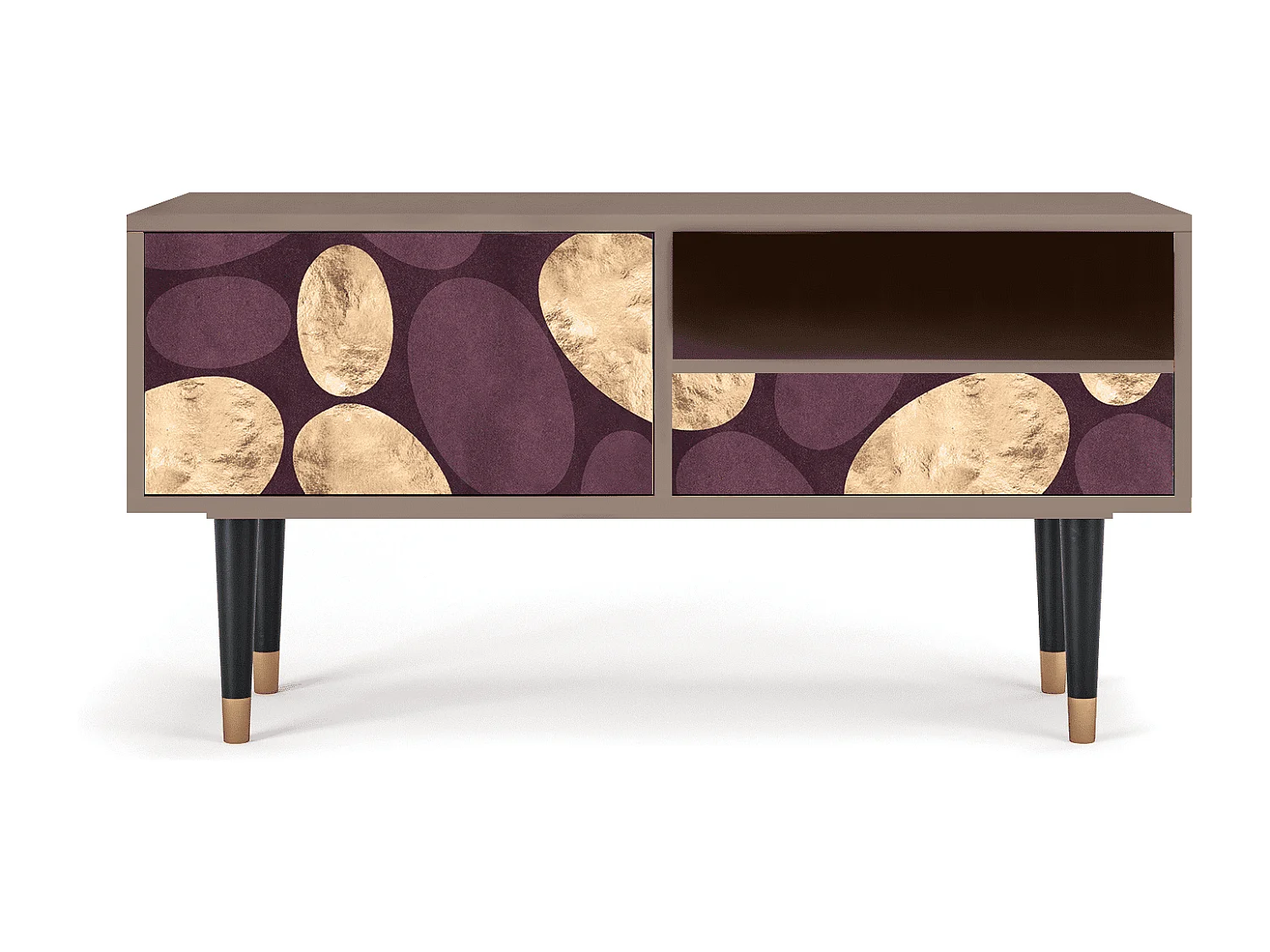 Szafka RTV - 115х59х48 cm - T3 - Fine Wine, Latte