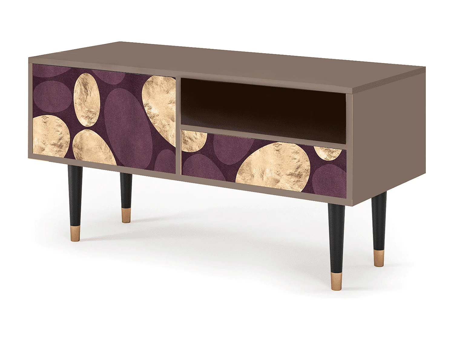 Szafka RTV - 115х59х48 cm - T3 - Fine Wine, Latte