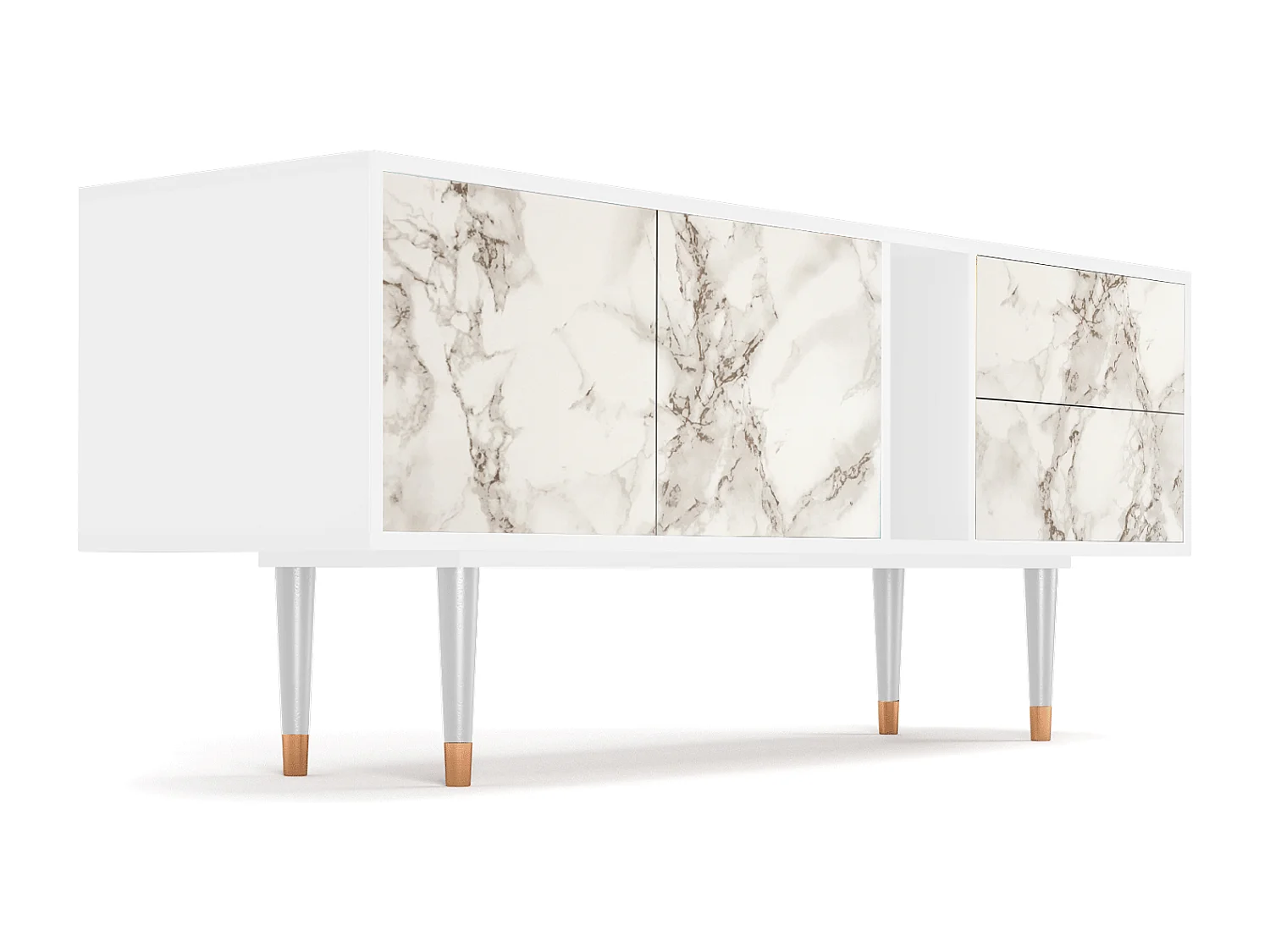 TV-Möbel - 170х69х48 cm - T1 - Milk Marble, Weiß