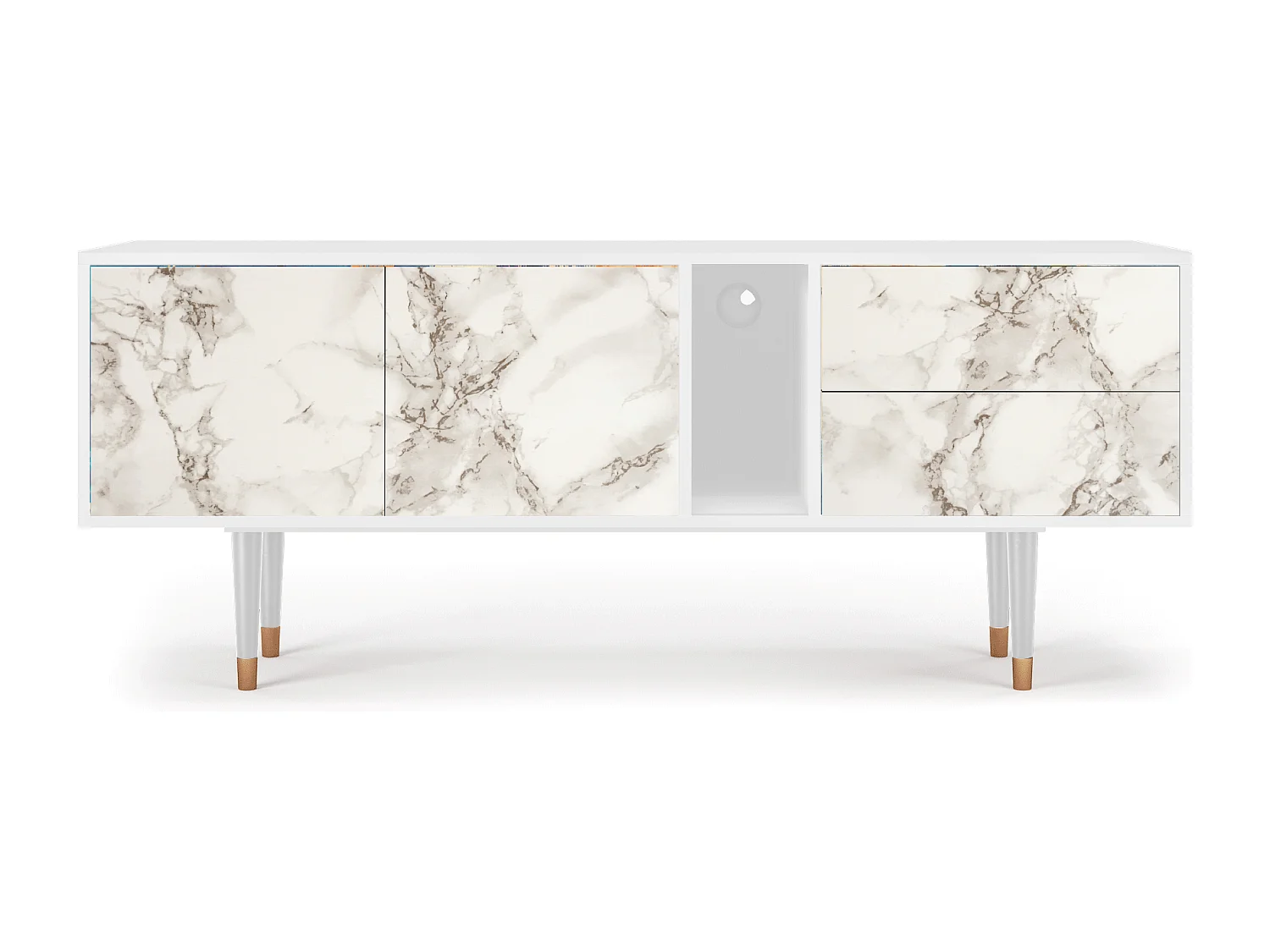TV-Möbel - 170х69х48 cm - T1 - Milk Marble, Weiß
