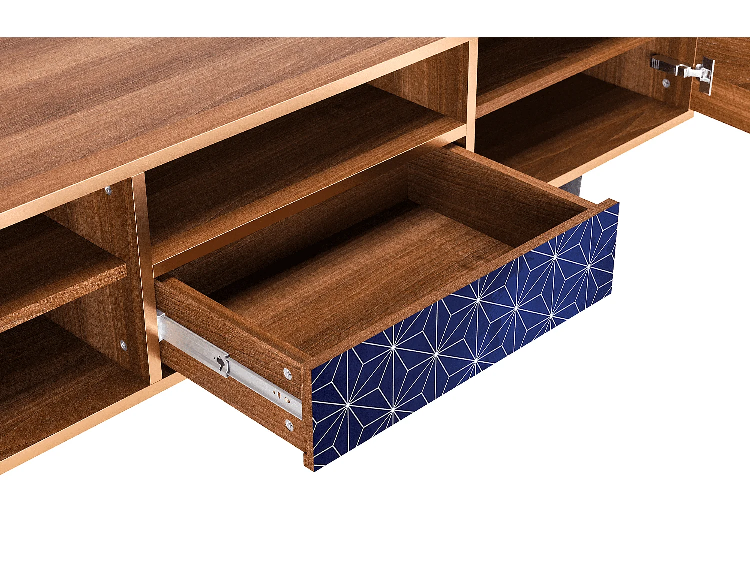 Mueble de TV - 170х59х41 cm - T6 - Milky Way, Nogal