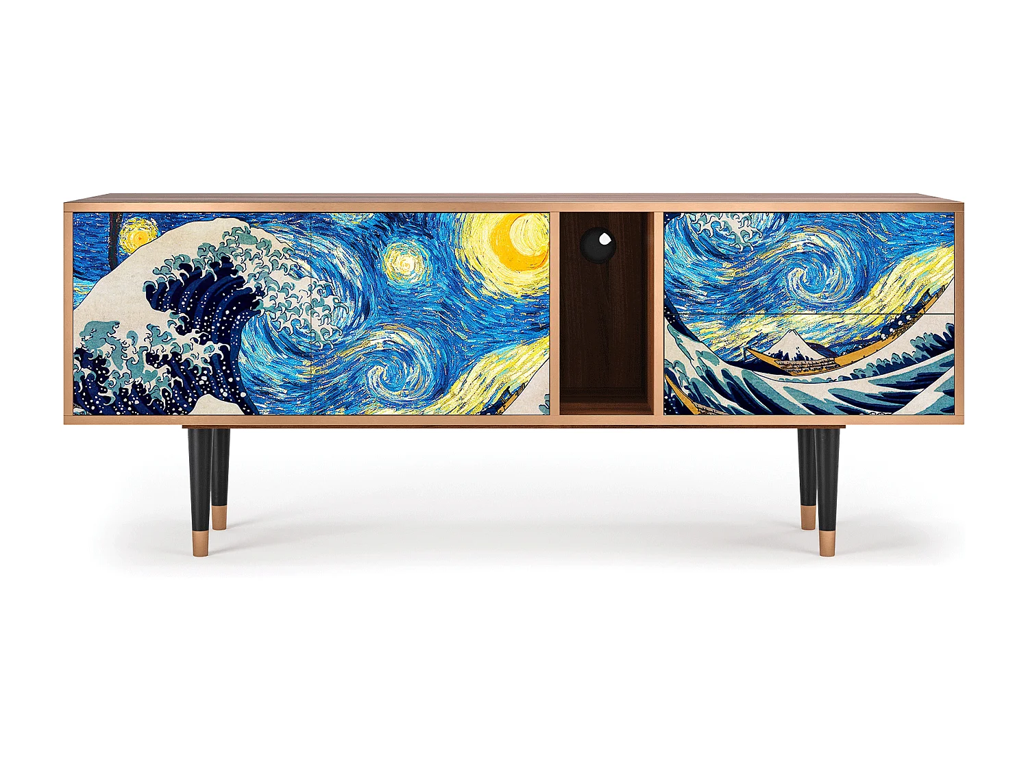 Meuble TV - 170х69х48 cm - T1 - Great Wave, Noyer
