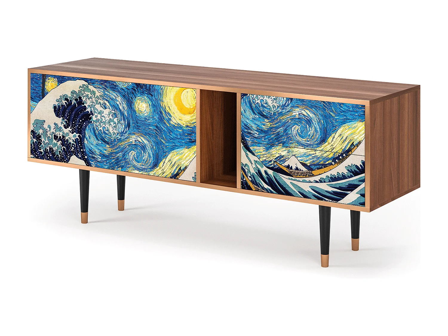 Meuble TV - 170х69х48 cm - T1 - Great Wave, Noyer