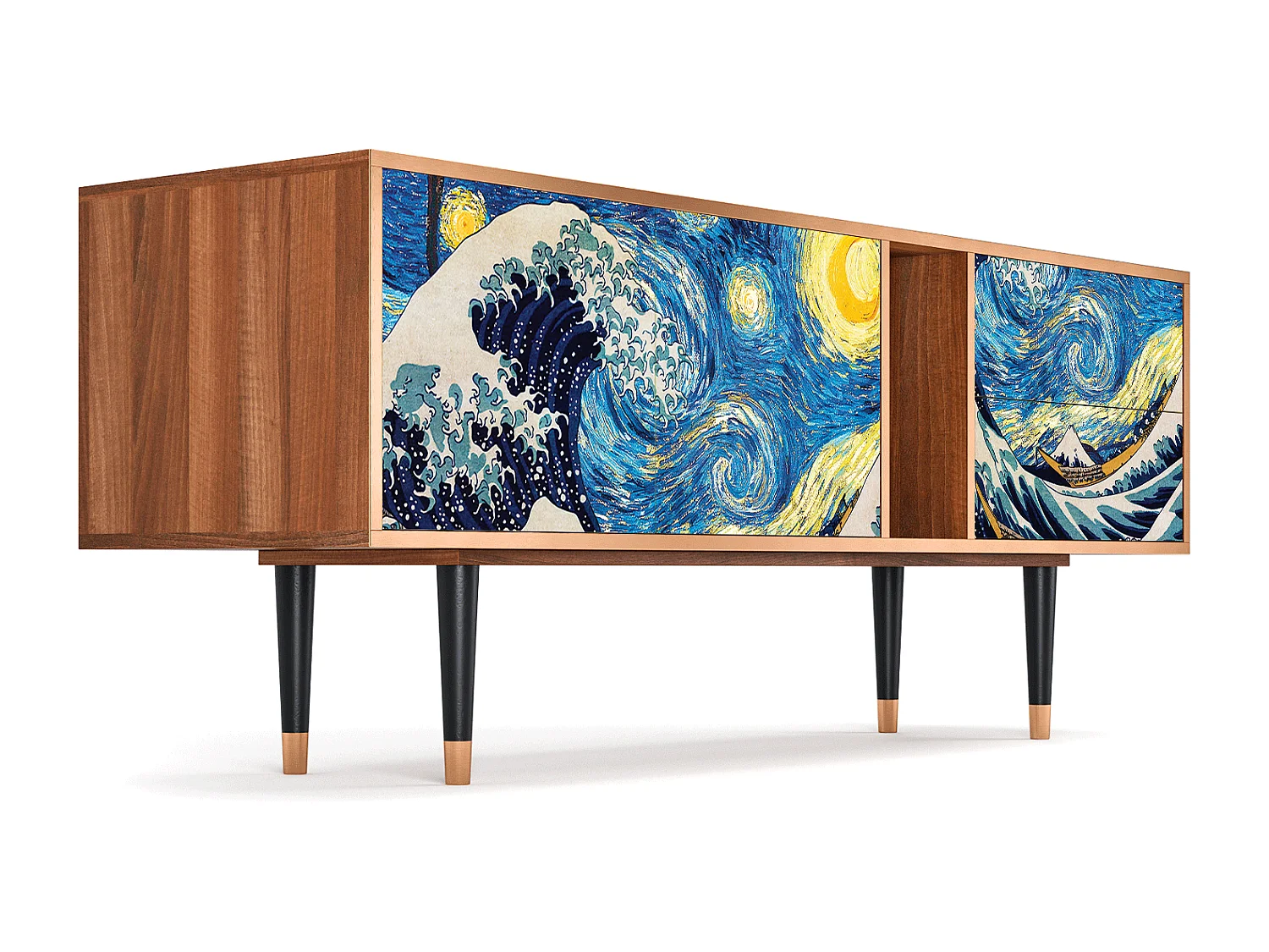 Meuble TV - 170х69х48 cm - T1 - Great Wave, Noyer