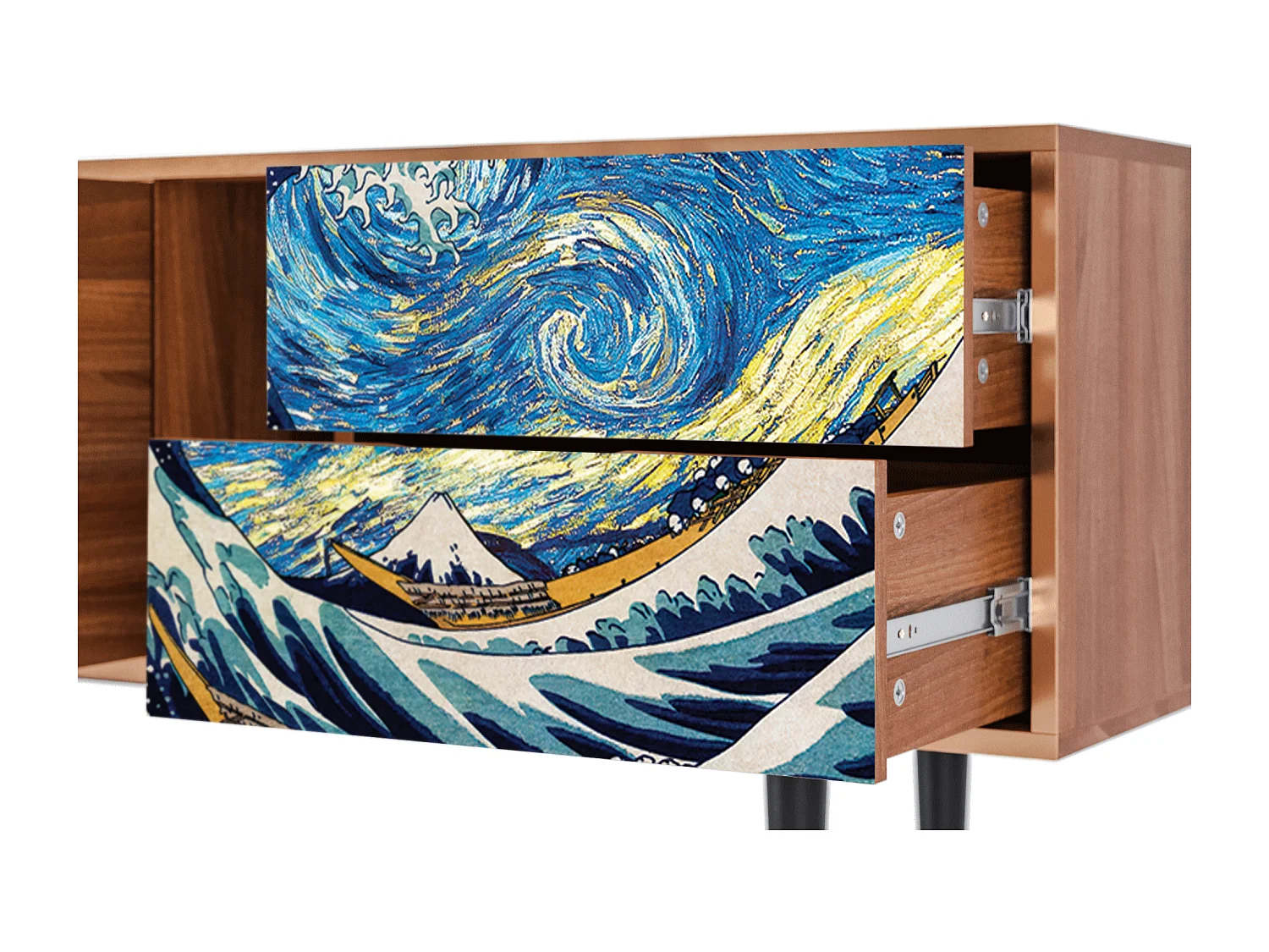 Meuble TV - 170х69х48 cm - T1 - Great Wave, Noyer