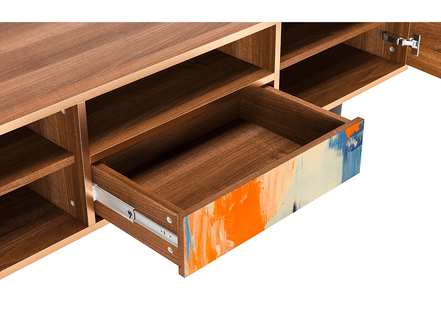 TV-Möbel - 170х59х41 cm - T6 - Abstract Expressionism, Walnuss