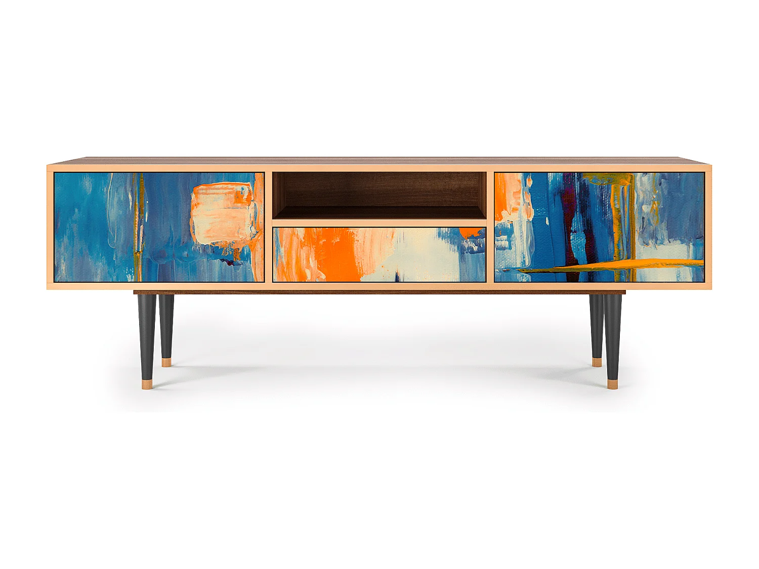 Meuble TV - 170х59х41 cm - T6 - Abstract Expressionism, Noyer