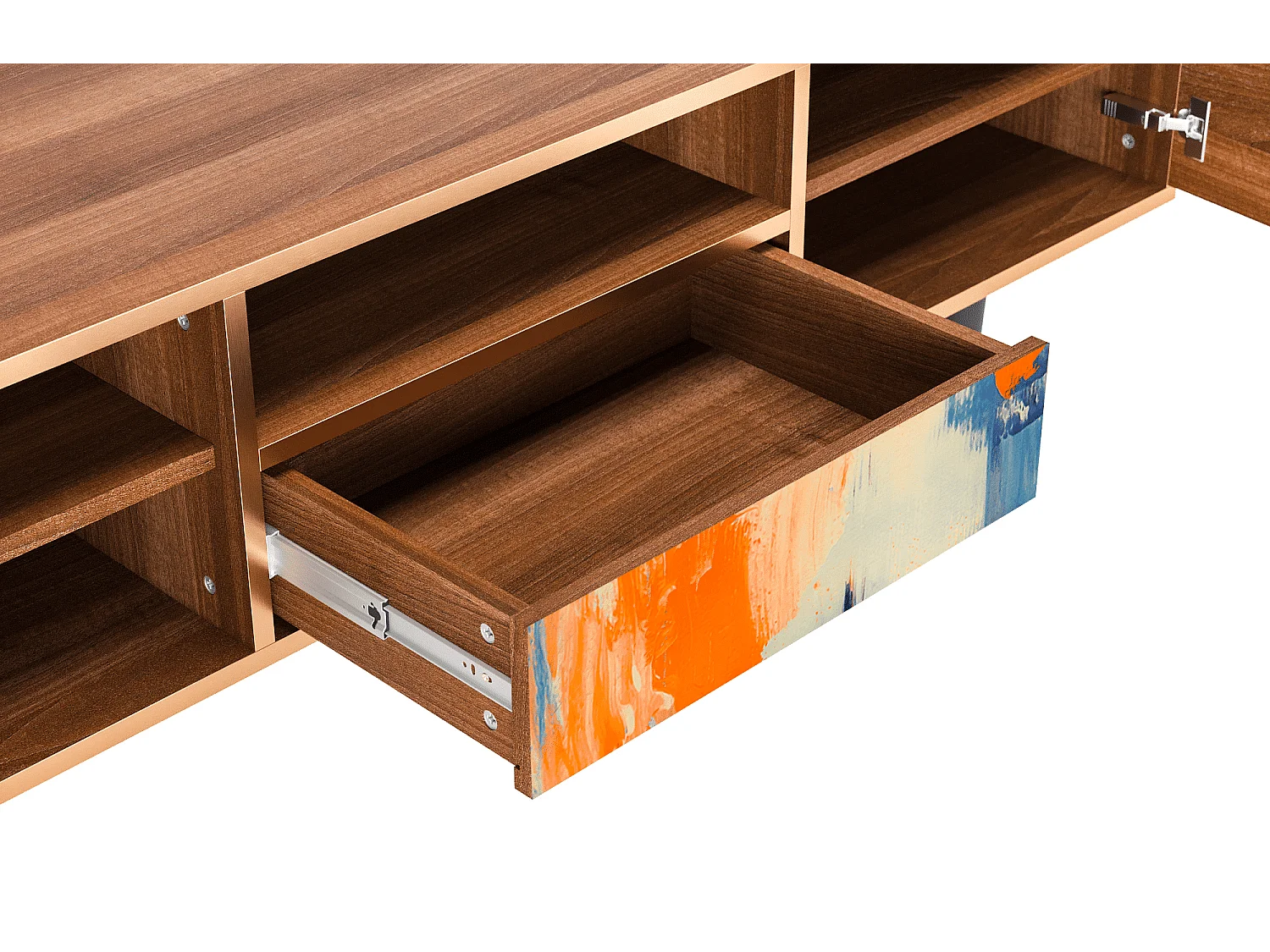 TV-Möbel - 170х59х41 cm - T6 - Abstract Expressionism, Walnuss