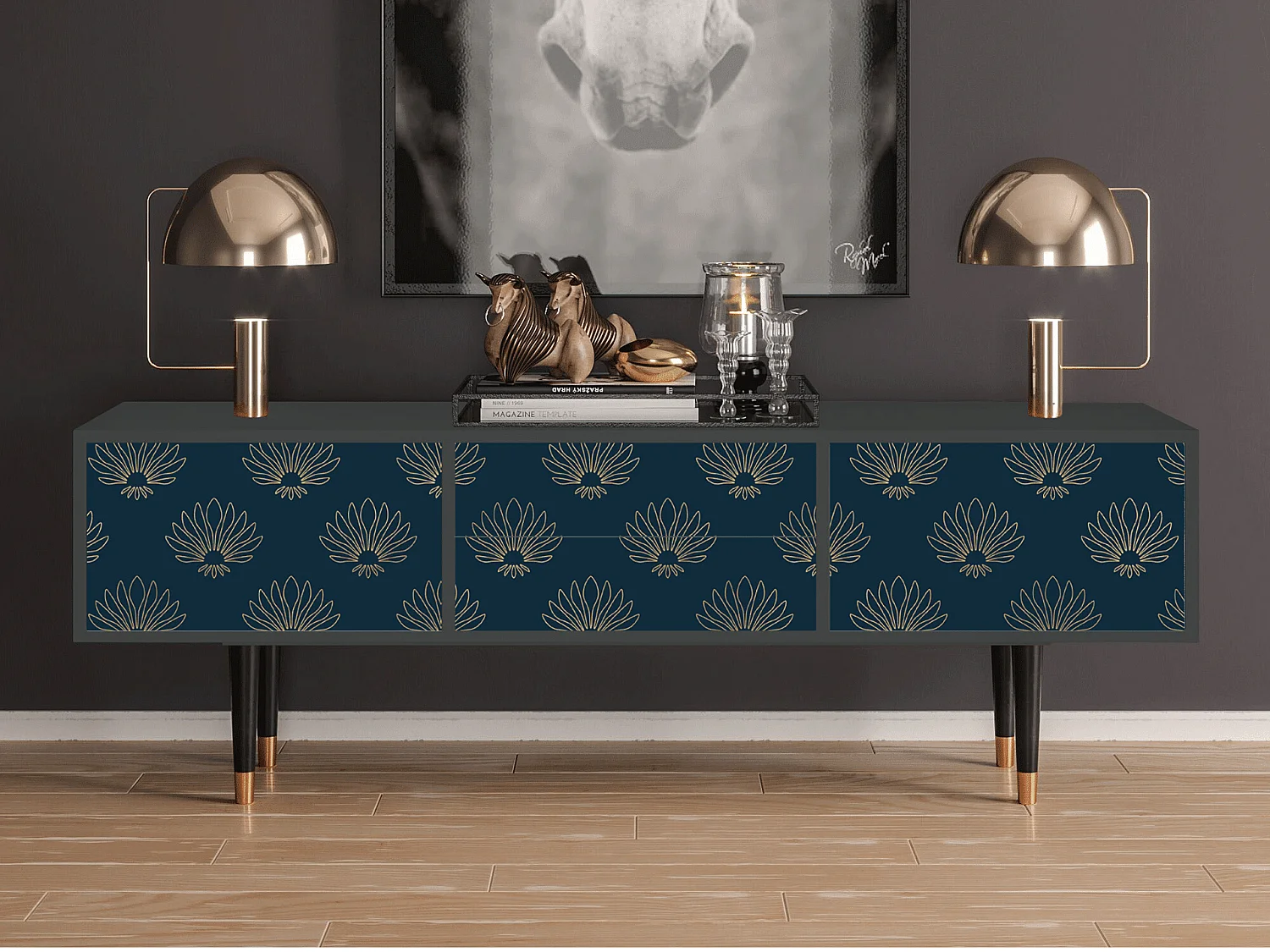 Meuble TV - 170х59х48 cm - T4 - Blue Lotus, Anthracite