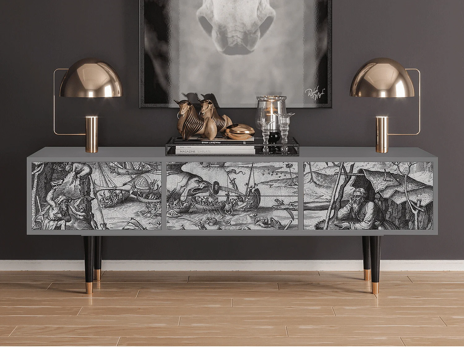 TV-meubel - 170х59х48 cm - T4 - The Temptation, Grijs