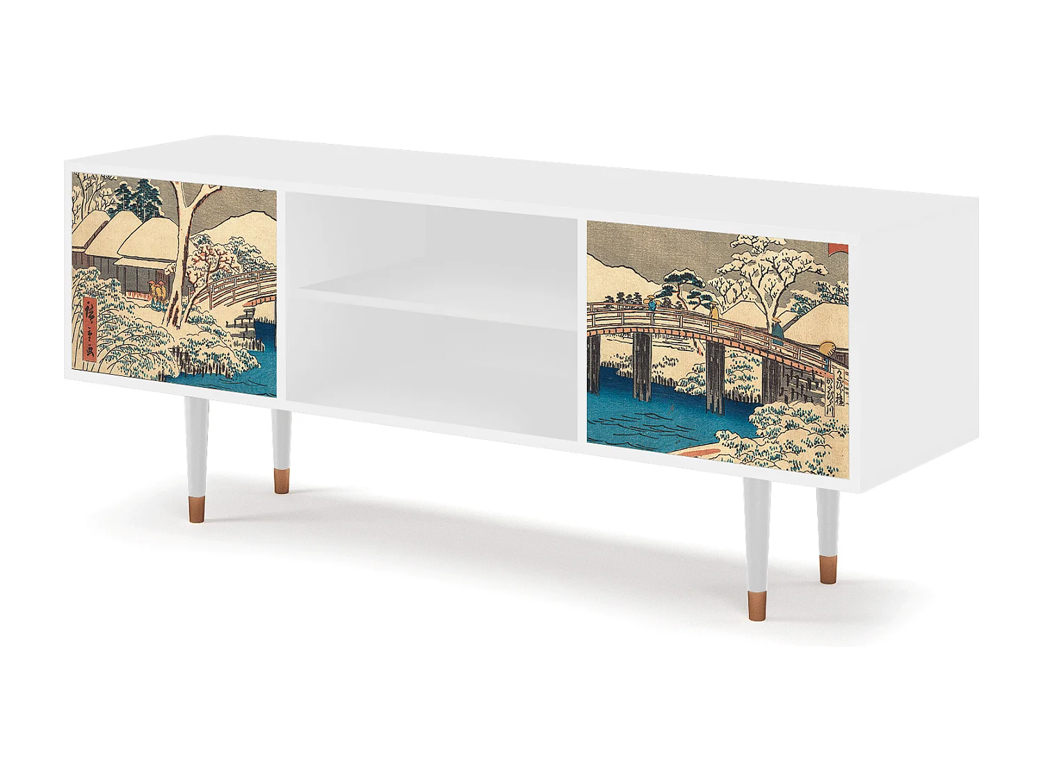 Mobile TV - 170х69х48 cm - T2 - Katabira River, Bianco