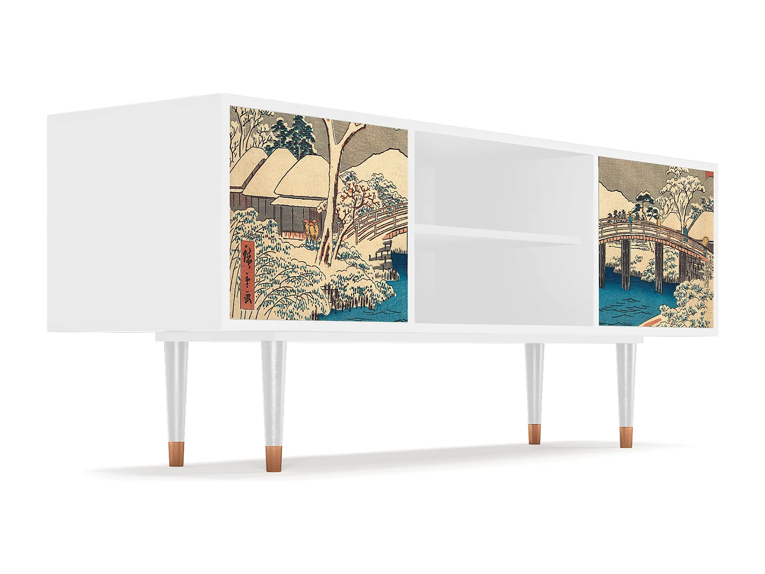 Mobile TV - 170х69х48 cm - T2 - Katabira River, Bianco