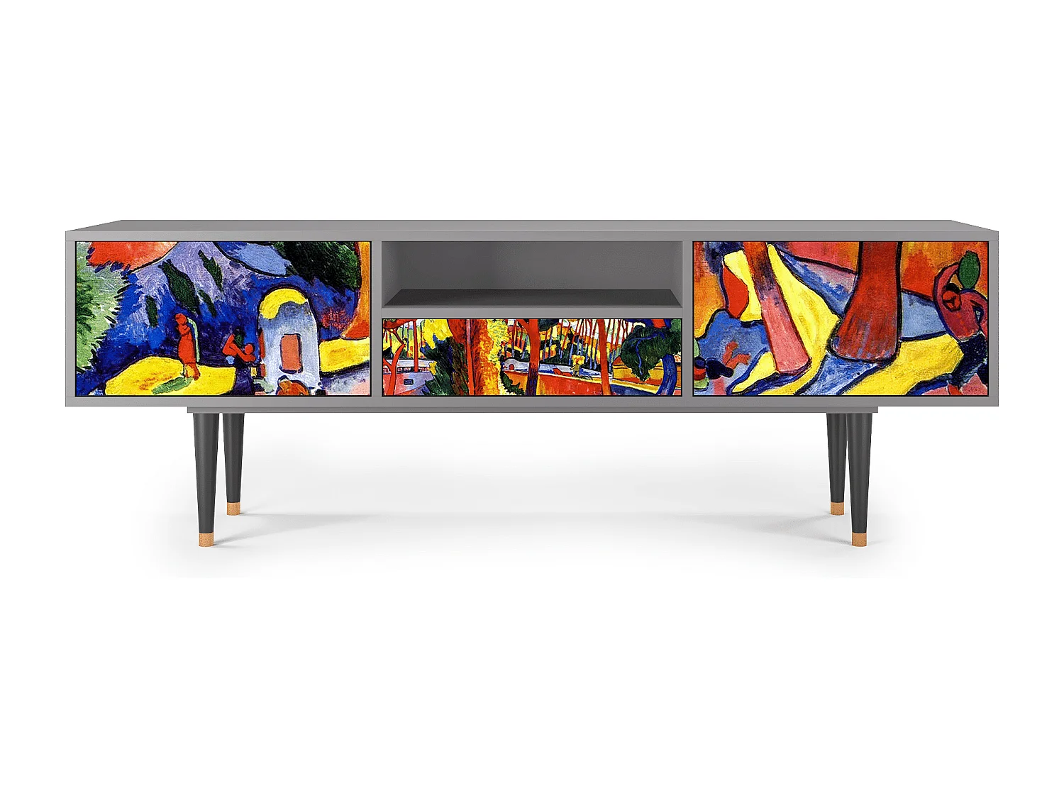 Szafka RTV - 170х59х41 cm - T6 - The Turning Road, Szary