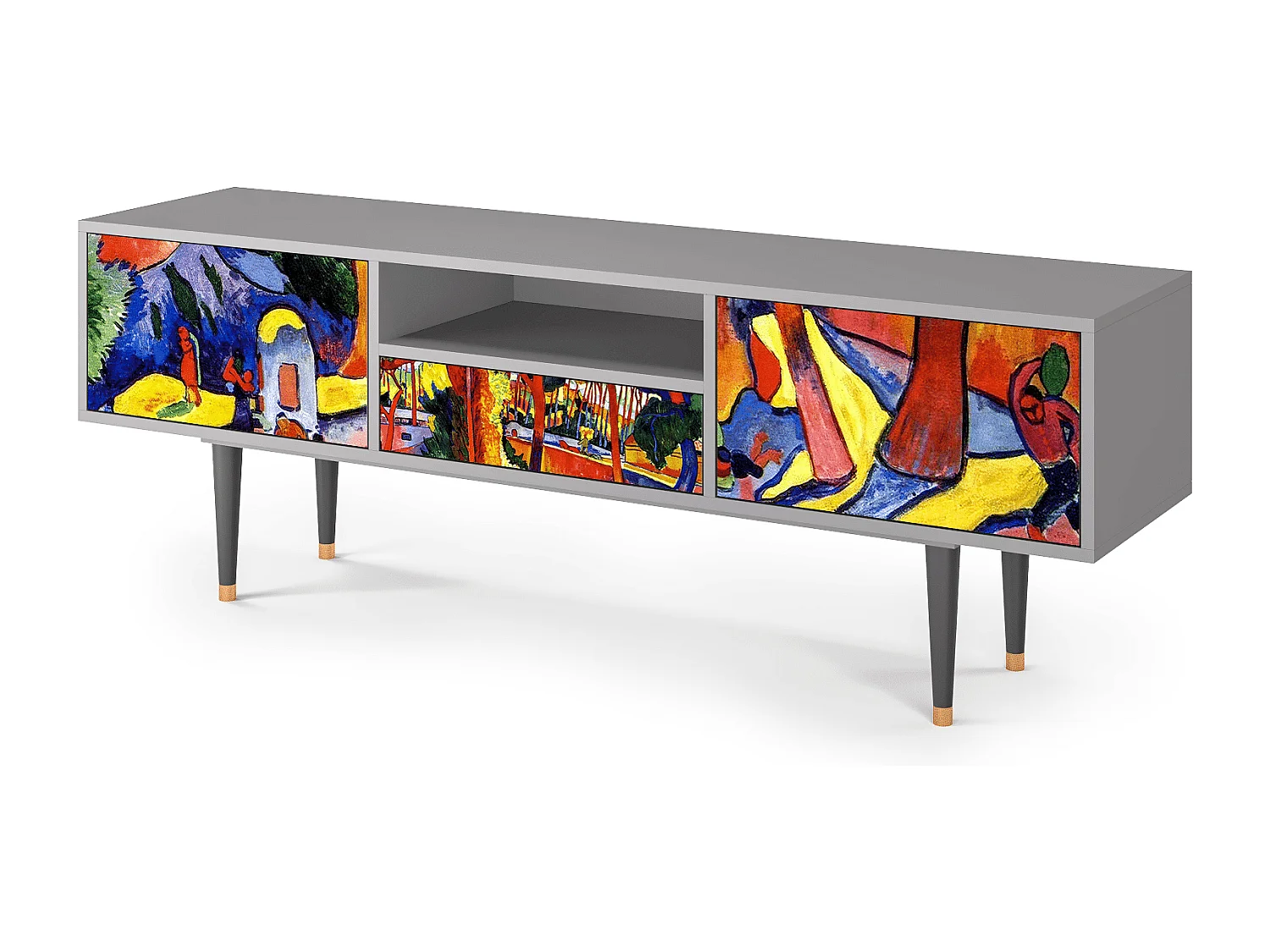 Szafka RTV - 170х59х41 cm - T6 - The Turning Road, Szary