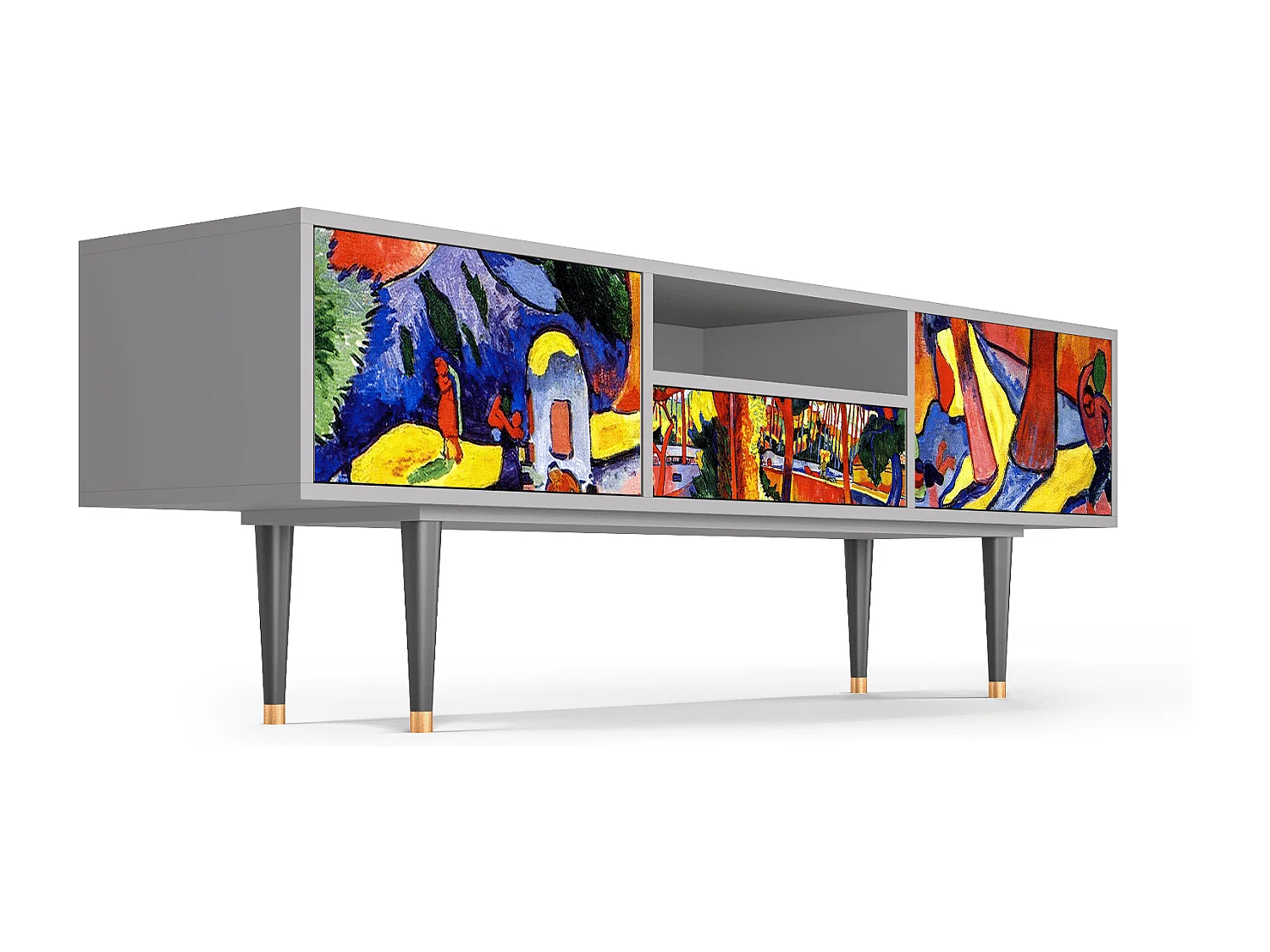 Szafka RTV - 170х59х41 cm - T6 - The Turning Road, Szary