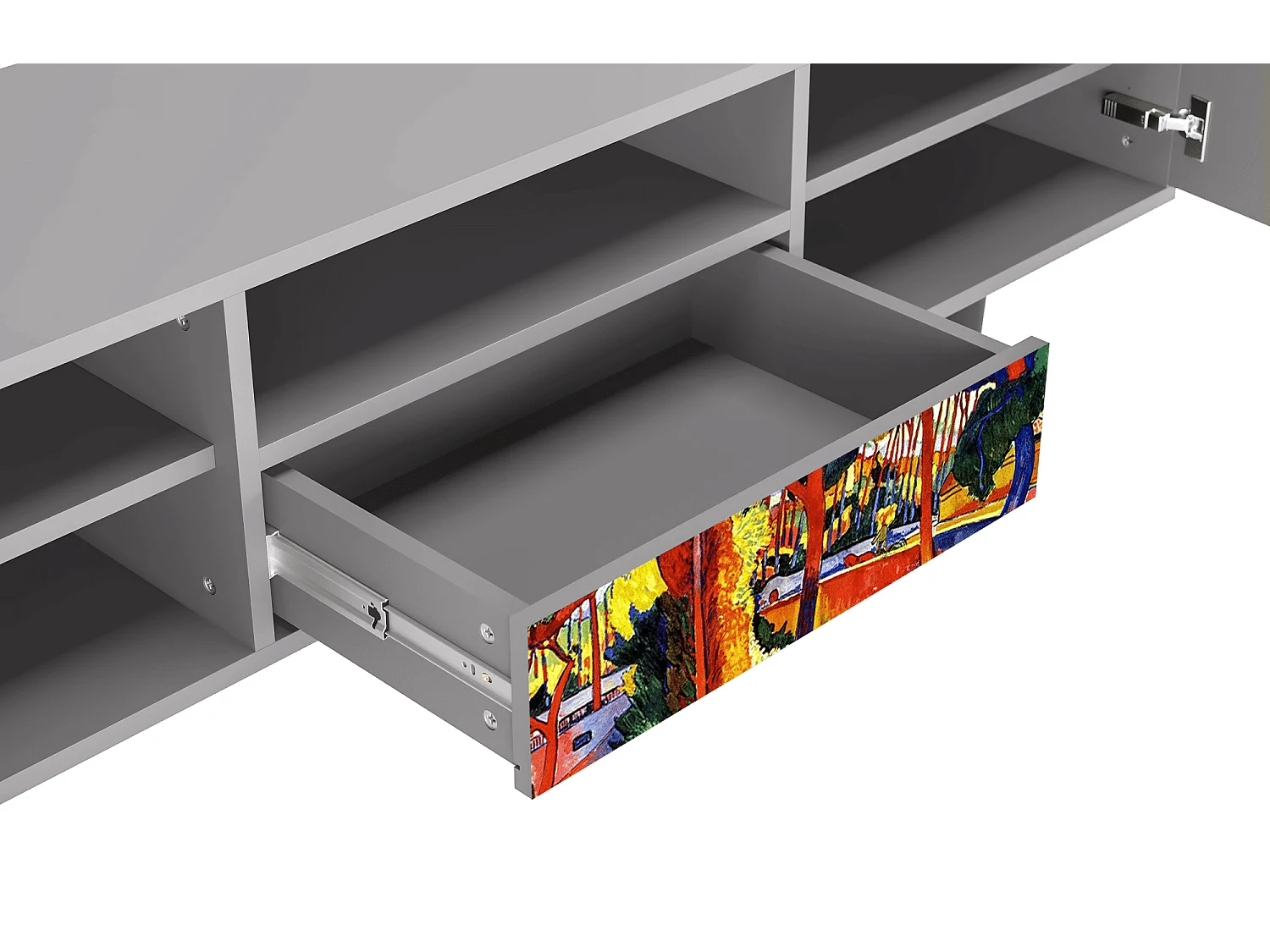 Szafka RTV - 170х59х41 cm - T6 - The Turning Road, Szary