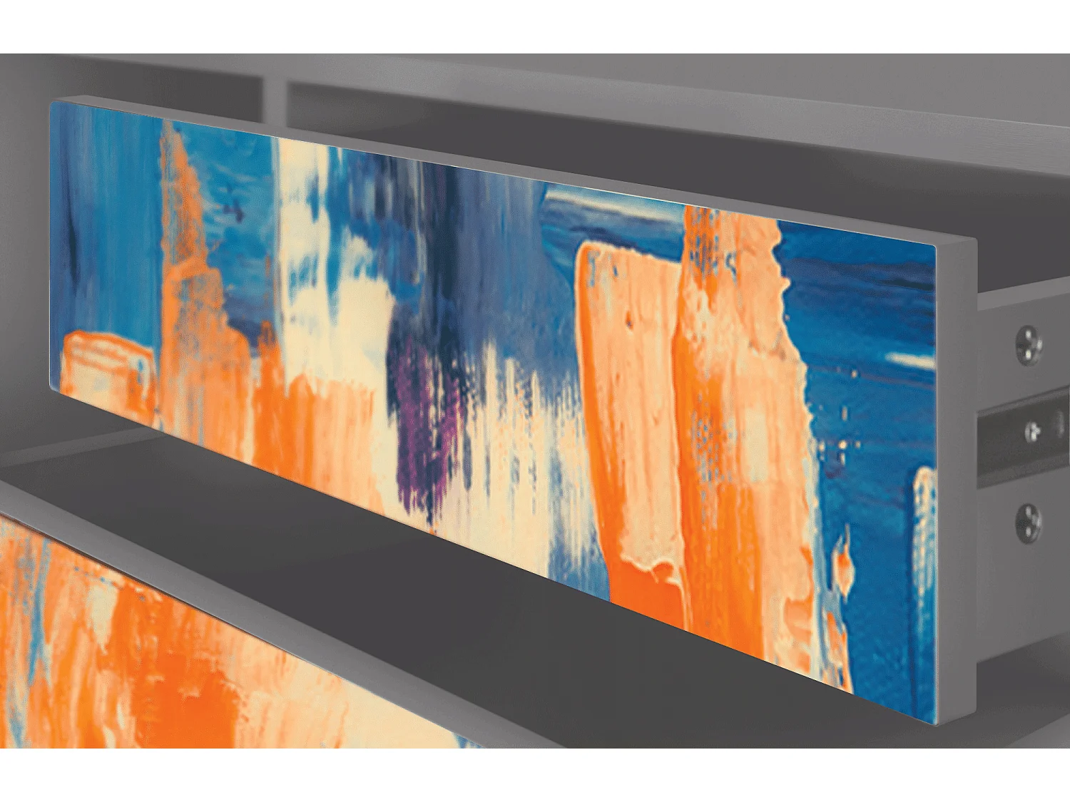 Meuble TV - 170х59х48 cm - T4 - Abstract Expressionism, Gris