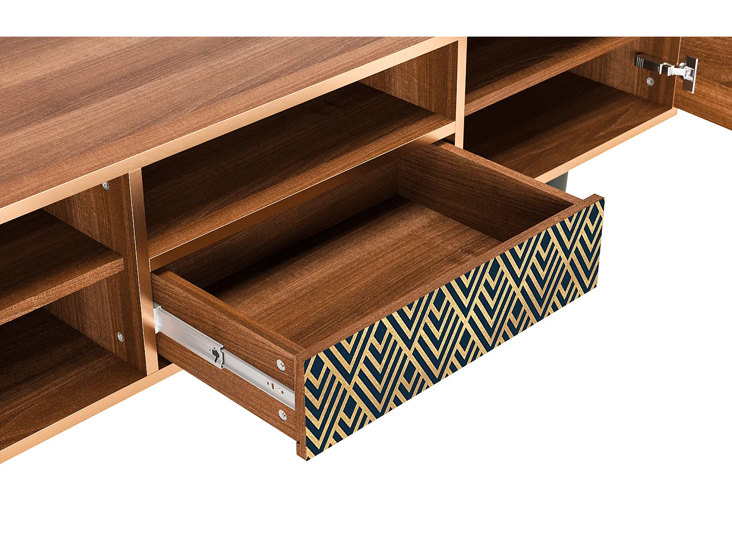 TV-Möbel - 170х59х41 cm - T6 - Egypt Triangles, Walnuss