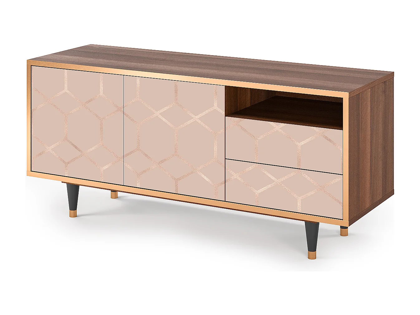 Mobile TV - 125х56х41 cm - T7 - Rose Honeycomb, Noce