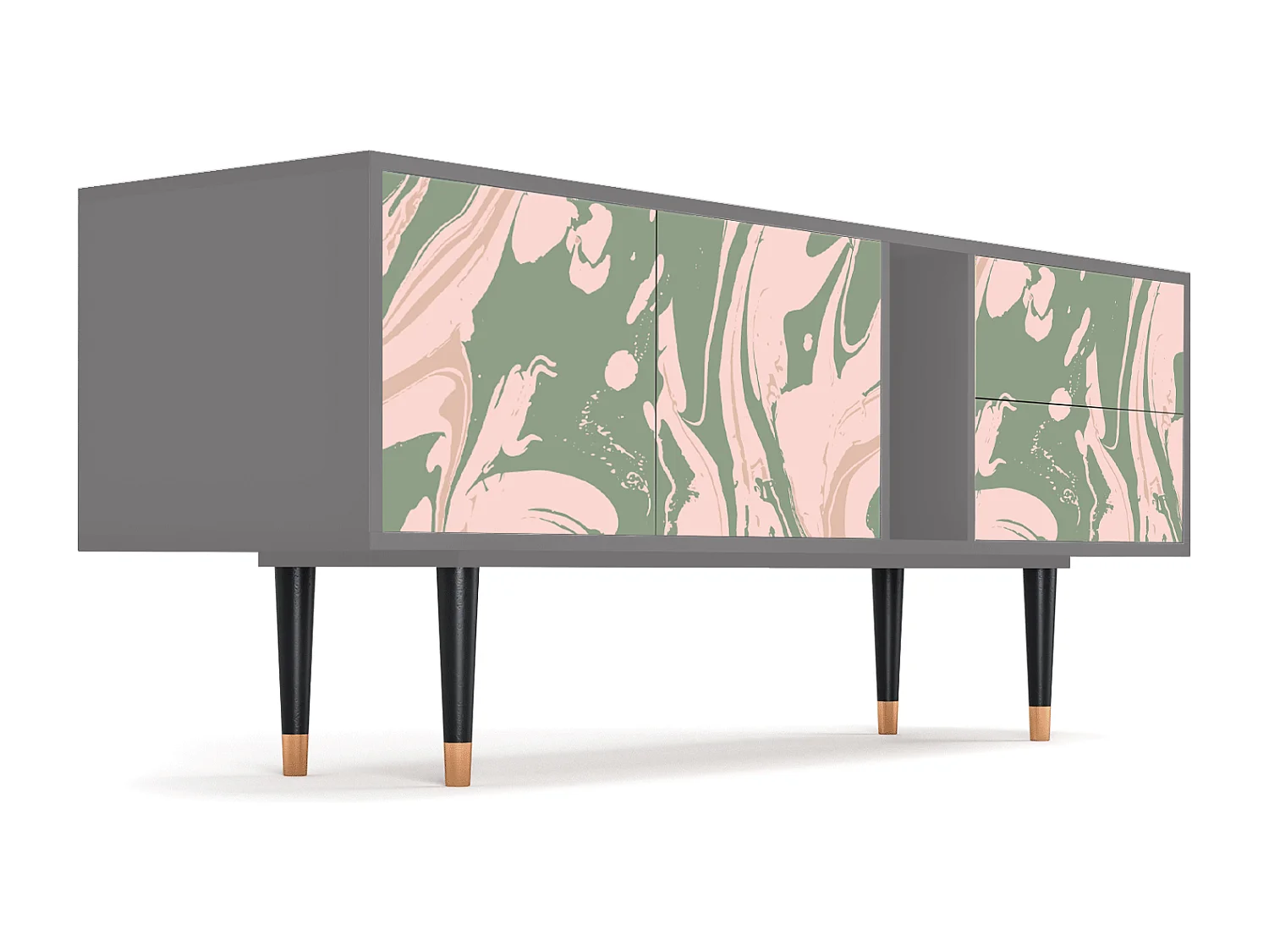 Mobile TV - 170х69х48 cm - T1 - Aquarelle, Grigio