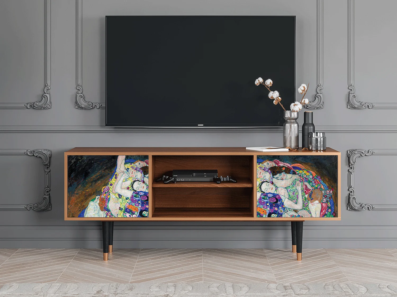 Mobile TV - 170х69х48 cm - T2 - The Maiden by Klimt, Noce