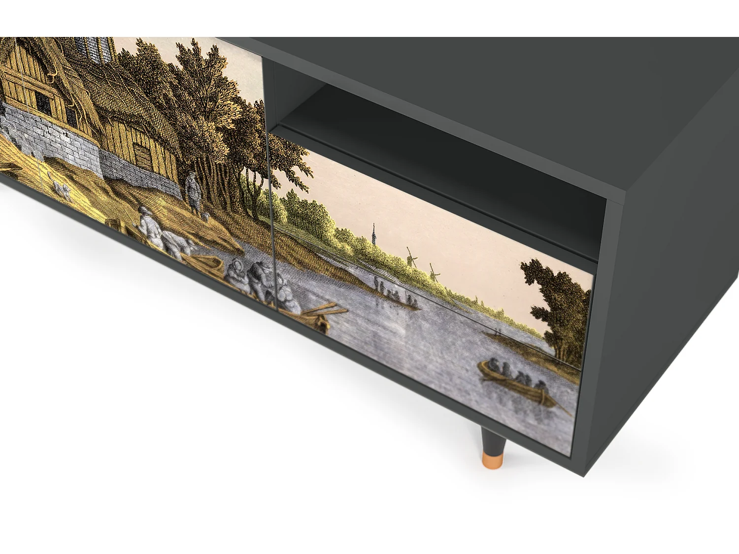 Meuble TV - 125х56х41 cm - T7 - Mill along a River, Anthracite