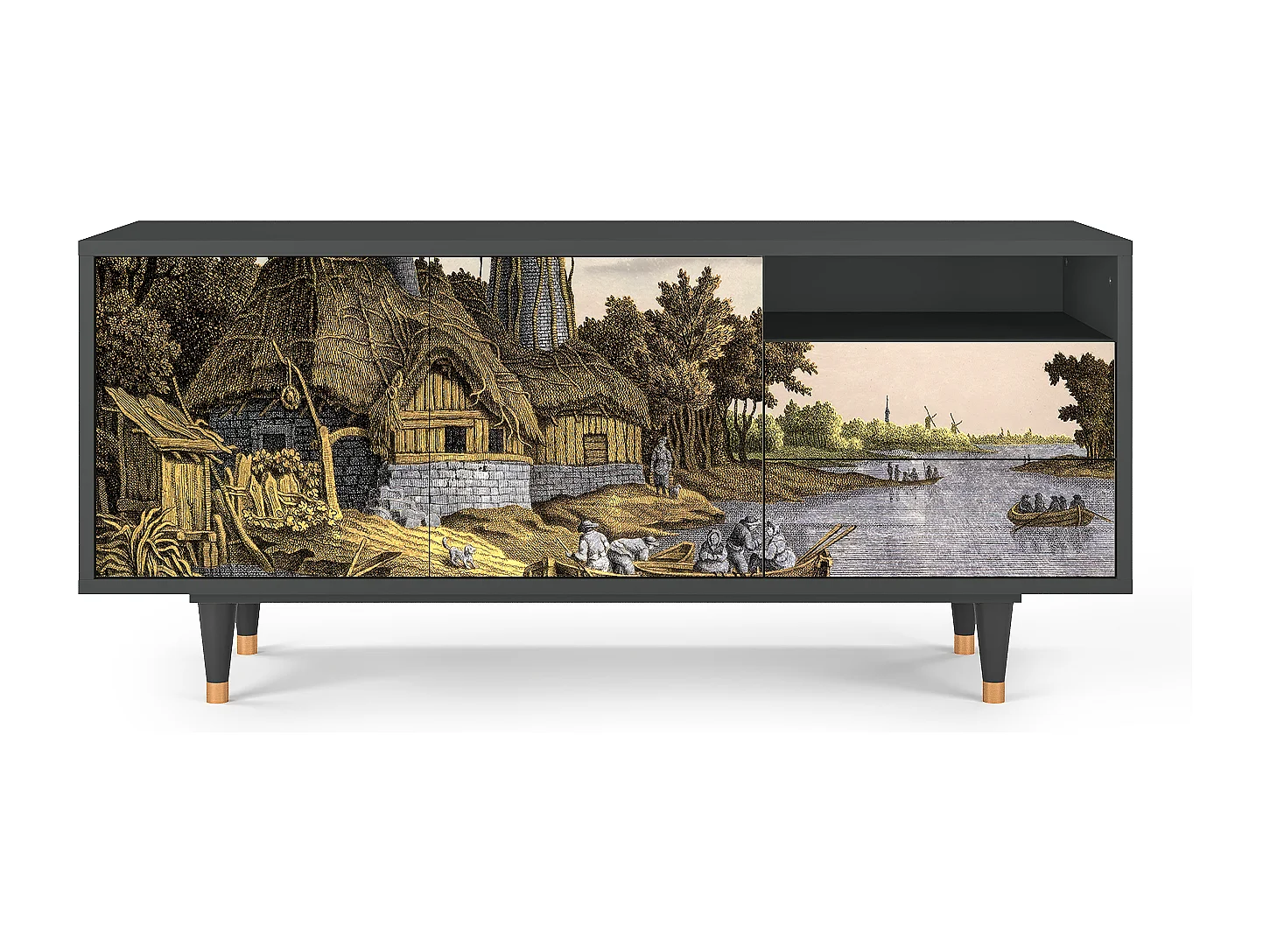Meuble TV - 125х56х41 cm - T7 - Mill along a River, Anthracite