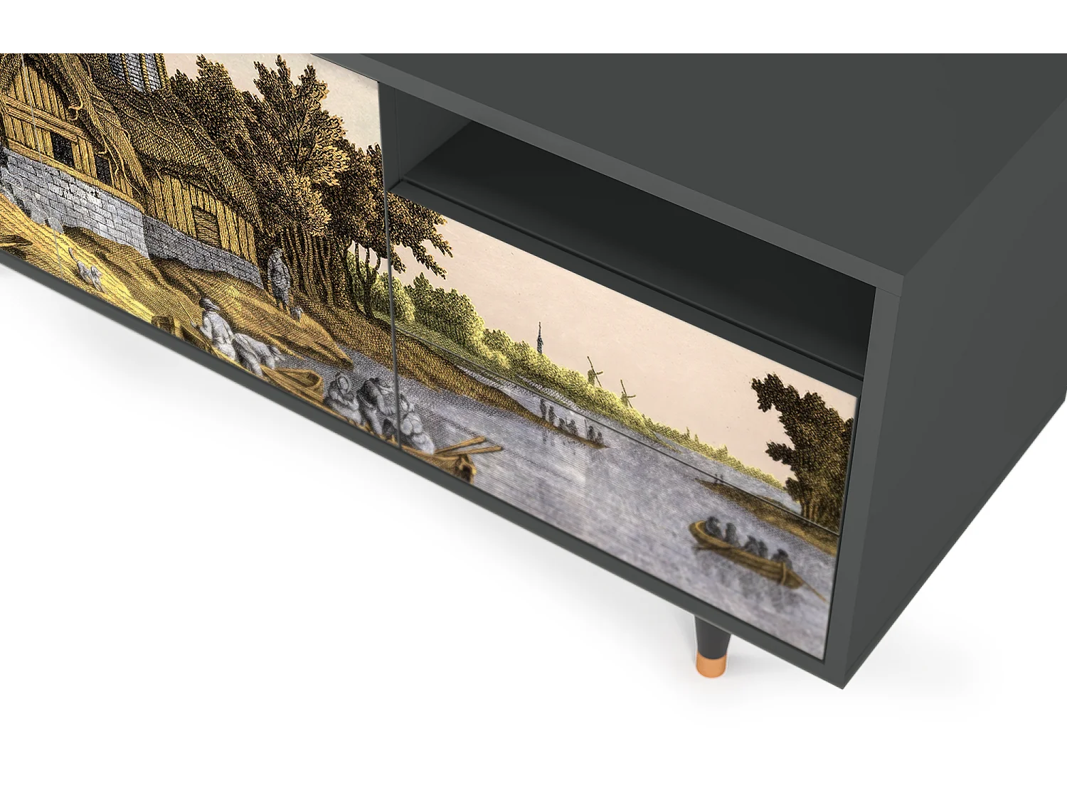 Meuble TV - 125х56х41 cm - T7 - Mill along a River, Anthracite