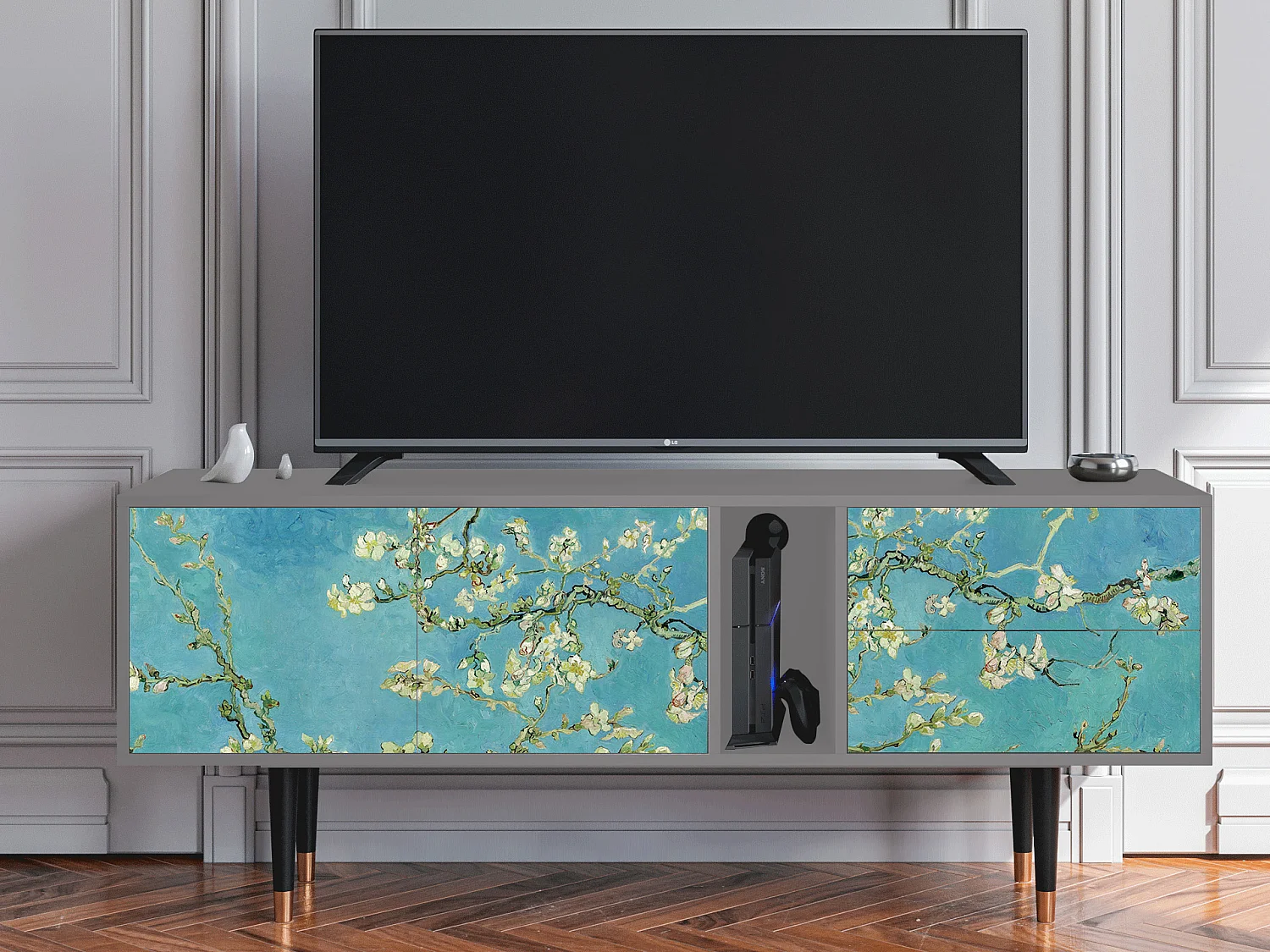 Mobile TV - 170х69х48 cm - T1 - Almond Blossom, Grigio