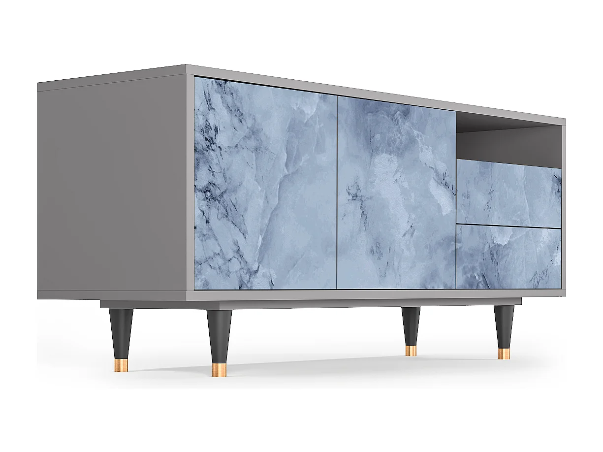 TV-meubel - 125х56х41 cm - T7 - Feather Ice, Grijs